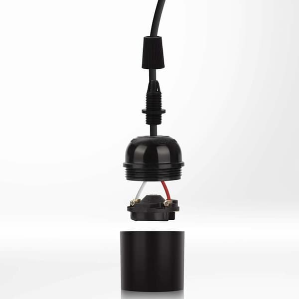 Forbedr atmosfæren med E26 E27 lysfatning, Bakelite E26 medium base til antik pendel belysning, Sort Edison retro lampeholder (6 stk.)