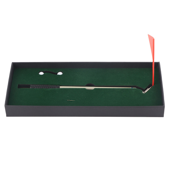 Desktop Lille Golfspil Praksis Sæt Kuglepen Putters Golfbold Putting Måtte Flag