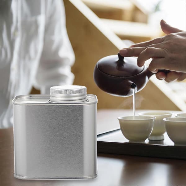 Oppbevaringsbokser i blikk for kaffebønner og pulver, 2-pakning