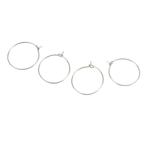 50 stk. 20 mm Bulk Hoop Øreringe Rustfrit Stål DIY Anti Allergi Vinglas Ringe Smykkefremstilling Bryllup Fødselsdagsfest