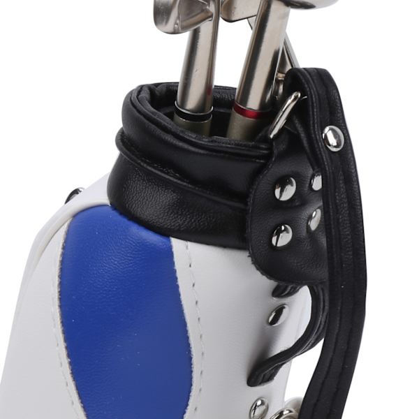 Mini Golf Penneholder med Pen til Skrivebordsdekoration Golfgave til Golfvenner FansBlå og Hvid