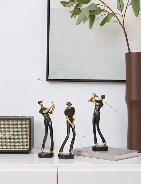 Amoy-Art Golfarstaty Figur Golfskulptur Dekor Modern Inter