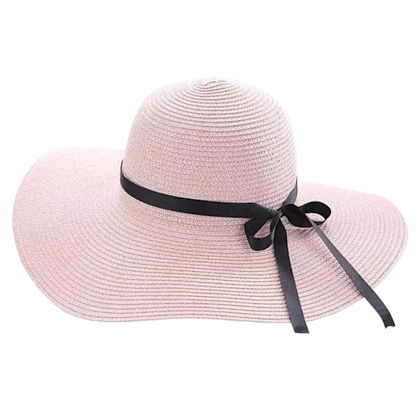 Women's Wide Brim Sun Straw Hat Foldable Roll Up Floppy