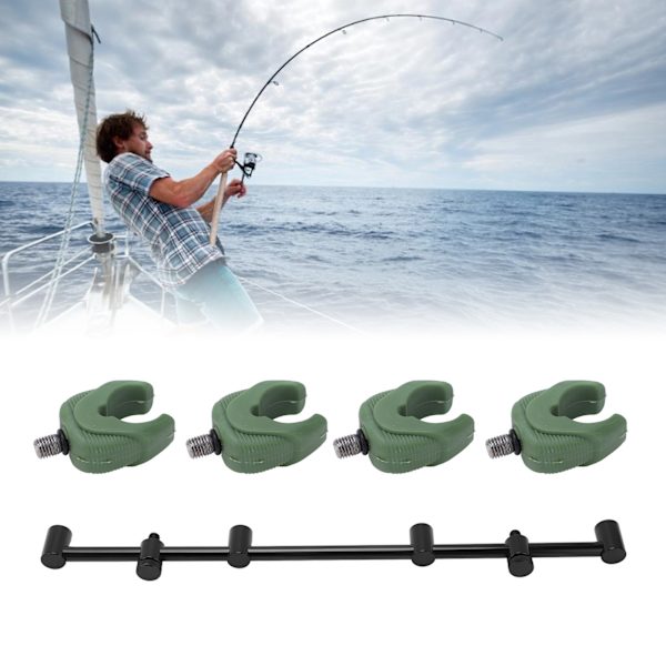 Fiske Spö Pod Stativ Hållare Aluminiumlegering Fiske Spö Pod Stativ Tvärslå Fäste Utrustning(4 Huvuden 45cm Fäste 4 Huvud )