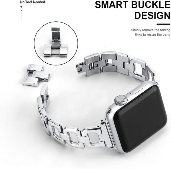Rustfritt stålrem kompatibel med Apple Watch-rem 38mm 40mm