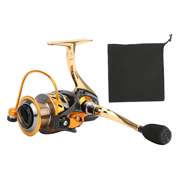 Alle Metal Ingen Interval Folding Rocker Arm Saltwater Spinning Wheel Fiskehjul Tilbehør Værktøj MT5000 Sort Gylden
