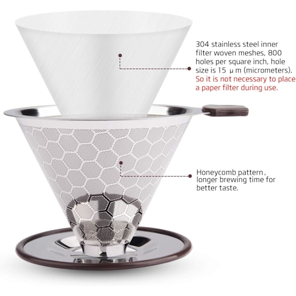 Genanvendeligt kaffefilter i rustfrit stål