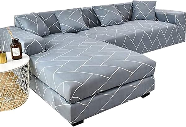 Trykt sofatrekk, sklisikker møbelbeskytter, elastisk seksjonssofadeksel, sofaputetrekk i polyester for 1-4 seters sofaer, full dekning