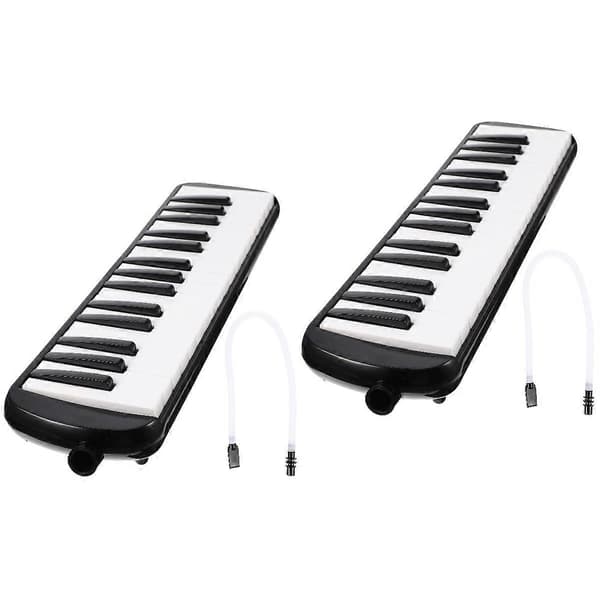 Profesjonell 32-tangenters melodika-instrument for spilling, 2-pakning sort sett