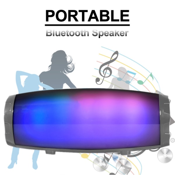 Colorful Lights Trådløs Bluetooth-høyttaler Subwoofer kan ringe