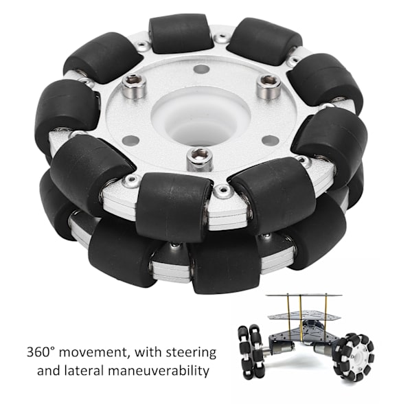 100mm kaksoisalumiininen omni-suuntainen pyörä, kuormitus 30 kg, alustarobottipakkaus 14054