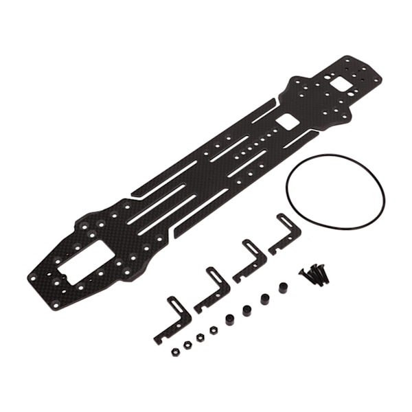 Karbonfiber RC Driftbil Chassis Høy Trekkraft Oppgradering RC Bil Chassis med Batterimonteringsplate for 3 RACING D5S 1/10 Svart