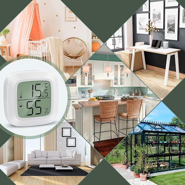 Inomhusklimatväktare, Digital Sensor, Rumstermometer Inomhus med Hygrometer, Mini Storlek för Noggrann Temperatur- och Fuktighetsmätare