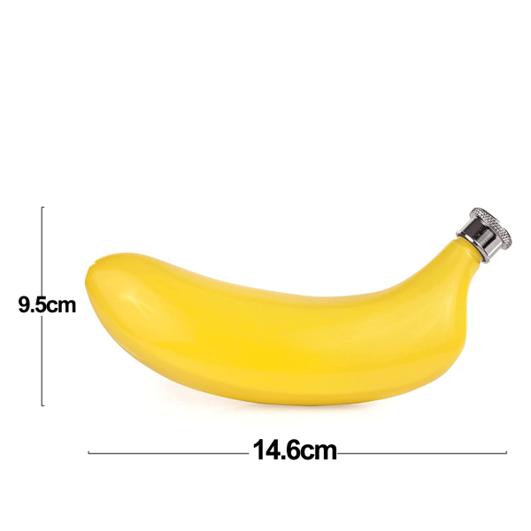 Bananformad Plunta, Unik Present Rostfritt Stål Spritplunta med Diskret Design, Läcksäker Resekompis i Fickformat för Utomhusaktiviteter