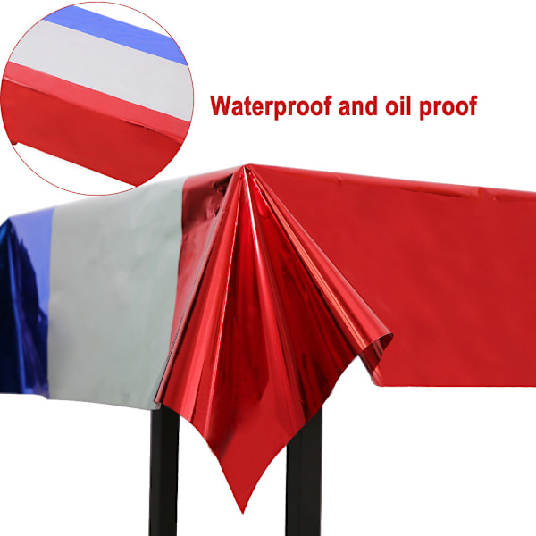 Patriotiska Dukar För Fjärde Juli Dekorationer, Engångsduk Med Amerikanska Klassiska Element, Vattentätt Material Och Repskydd