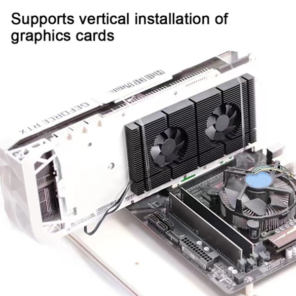 GK6 Dobbel PWM Vifte VRAM Kjøleribbe Justerbar Hastighet Backplane Minne Kjøling Kjøler for 3080 3070 Radiator 1mm Pude 600