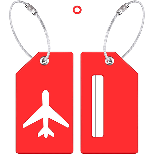 Bagageetiketter i silikon, unik design med integritetsskydd för snabb identifiering av bagage, moderiktig dekor för reseentusiaster (4-pack)