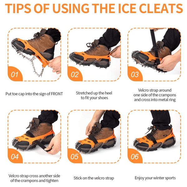Ice Crampons Traction, Ice Snow Grips for støvler Sko,