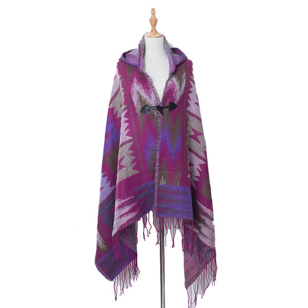 Women's Poncho Cape Open Front Fringe Wrap