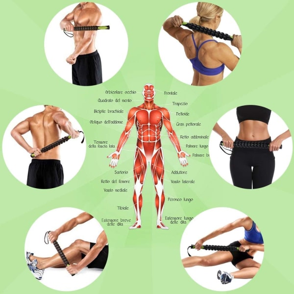 Muscle Roller Massage Stick til atleter, Deep Tissue Body Massage