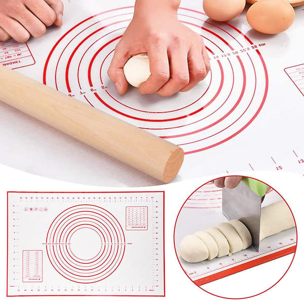 Silikonbakeunderlag med deigskrape, lette og klebefrie bakeunderlag for baking og matlaging 40 * 30cm