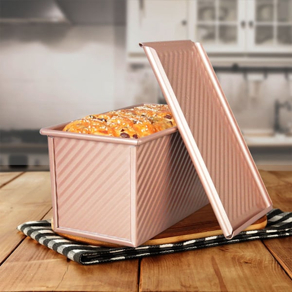 Lyft Din Bakningsupplevelse Med En Premium Pullman Limpform, Perfekt För Att Skapa Fyrkantigt Bröd Och Toastbröd, Kolstål Korrugerat Bröd