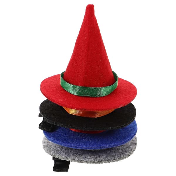 Halloween heksehatt hårklype til kostyme 4 stk mini hårpynt
