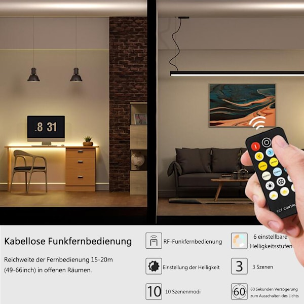 Flexibelt LED-strip kit för garderob, justerbar vit COB LED-strip CRI90+ bred användning hållbar för trappor (5M)