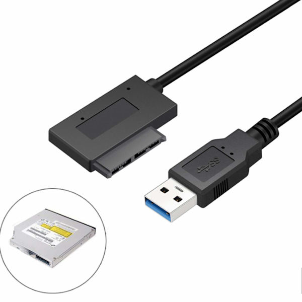 Adapterkabel USB 3.0 till SATA 7 + 6 Drive-kabel för bärbar dator