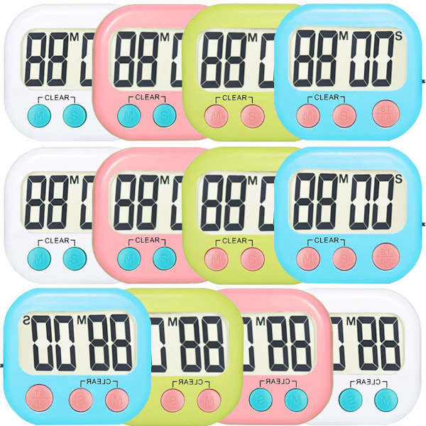 Uppgraderad Version Timer, Digital Köksklocka Högt Larm Räknar Upp Och Ner, Magnetisk Baksida för Enkel Placering, Stor LCD-Skärm för Tydlighet