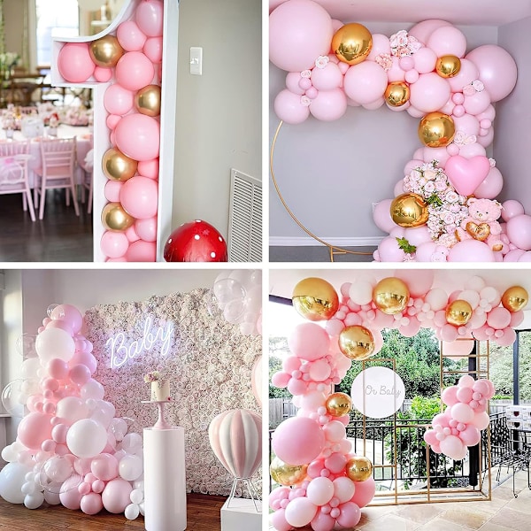 Pastellrosa Latex Partyballonger, Idealiska för Bröllop Födelsedag Möhippa Brud Baby Shower Dekorationer, Högkvalitativt Miljövänligt Material Hållbart