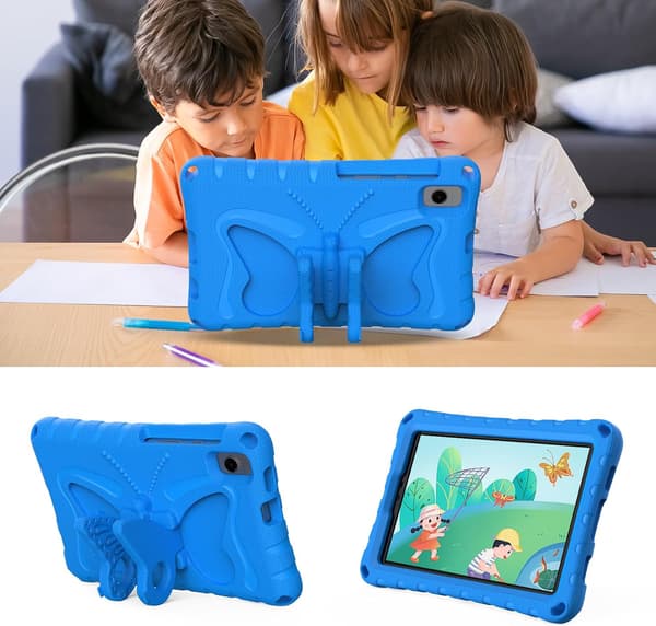 Fjärilsformat stativ surfplattefodral, lämpligt för iPad mini 7 anti-dropp axelremsfodral light blue