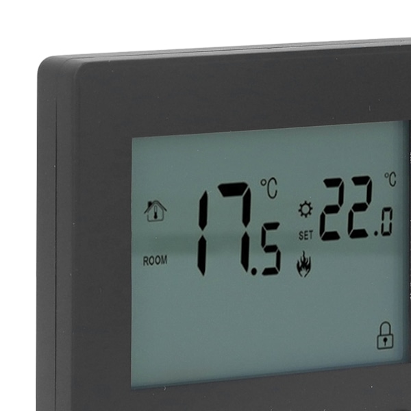 Digitaalinen termostaatti 4500W Suuritehoinen sähköinen lattialämmityksen lämpötilan säätötermostaatti toimistoon ostoskeskukseen AC 90V - 240V Musta