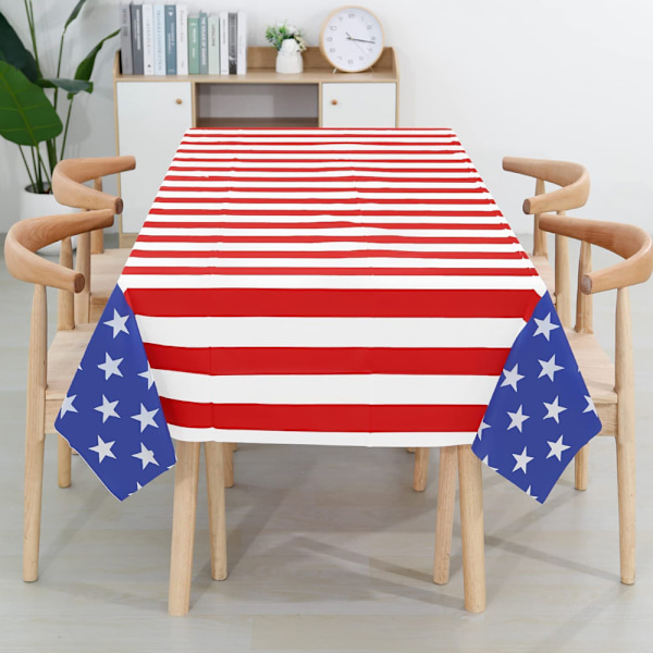 Amerikansk Flagginspirerad Bordsduk, Patriotisk Dörröverdrag Återskapat, Väderbeständigt PEVA-material för Året-runt-firanden, 3 st för 4 juli