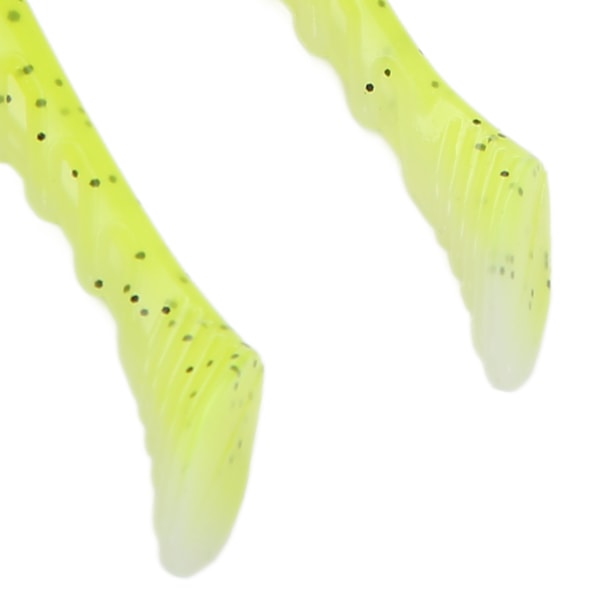 4 stk. AR48 75mm/3.2g T Hale Blød PVC Agn Dobbelt Farver Jigging Wobblers Kunstig Lokkemadsgul Hvid