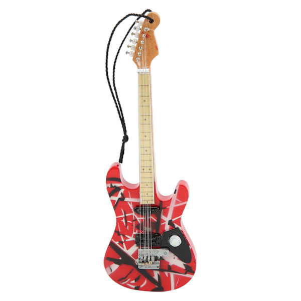 Gitarrmodell Fina detaljer Röd trästruktur Bassträ Miniatyrgitarr för skyltfönsterdekoration Presentgåva