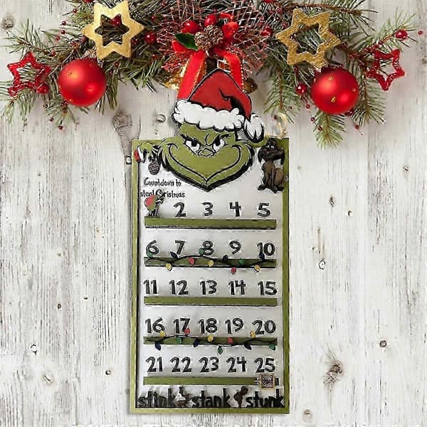 Grinch julekalender i tre – 3D-nedtelling til jul som veggdekorasjon