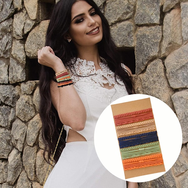 Boho hårstrikk for kvinner, armbånd og hårstrikk til kvinner med dobbel bruk