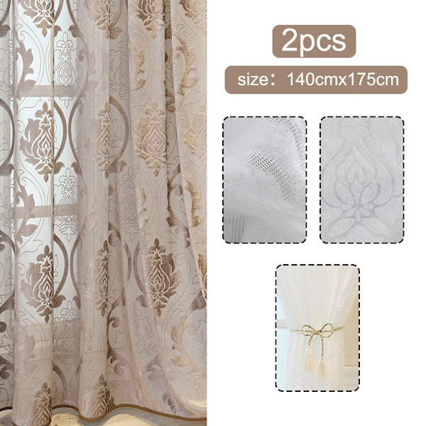 Gardiner vardagsrum med öljetter voile vintage 140 x 175cm