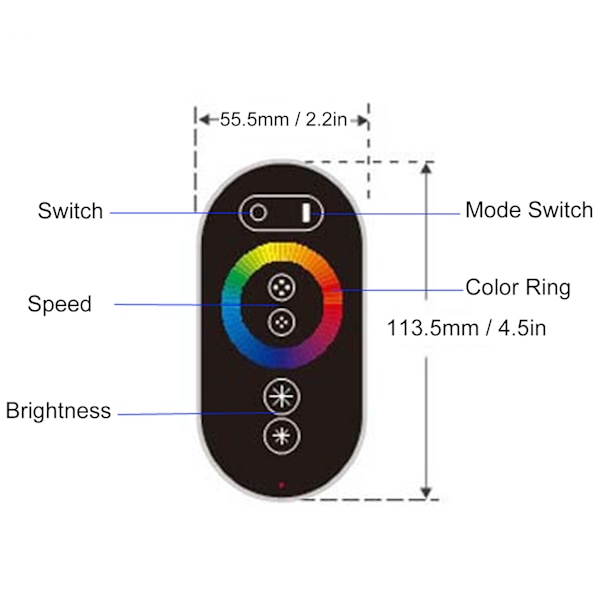 3-vejs lysdæmperkontakt med fjernbetjening konstant spænding PWM RGB LED lysstyring DC12V 24V