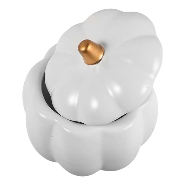 Soppmugg keramisk pumpaskål med lock 3-pack för Halloween och Thanksgiving