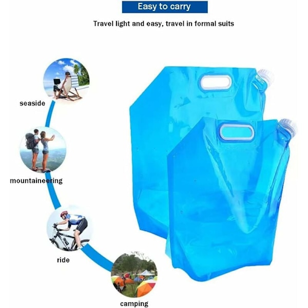 Hopfällbar Vattenbehållare, Portabel Förvaringsdunk För Utomhusaktiviteter, Högkvalitativt PVC-material BPA-fritt Ingen Smak Eller Lukt, Läckagesäker Design,