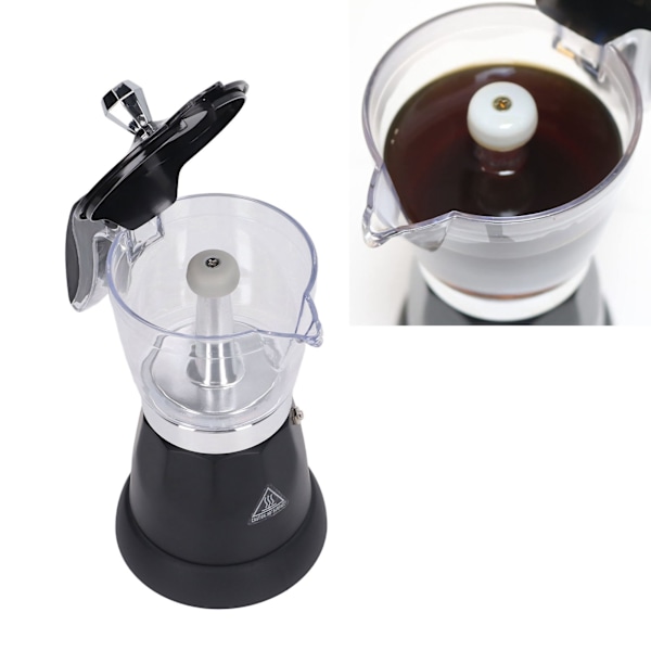 6 Kopper 300ML Kaffemaskine Bærbar Transparent Top Elektrisk Italiensk Kaffekande Maskine til Hjem EU Stik 220‑240V