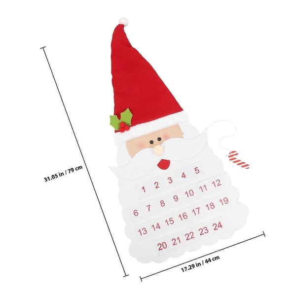 Julekalender i filt til å henge opp, hvit