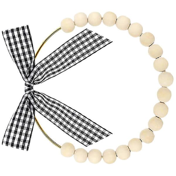 Maalaistyylinen puuhelmiseppele seinäkoristeeksi