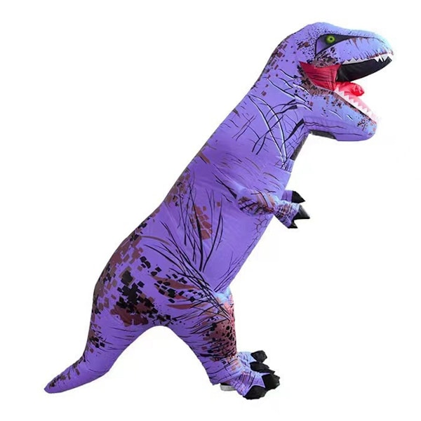 Tyrannosaurus inflatable costume Halloween dress up role play realistic muscle dinosaur inflatable costume purple S