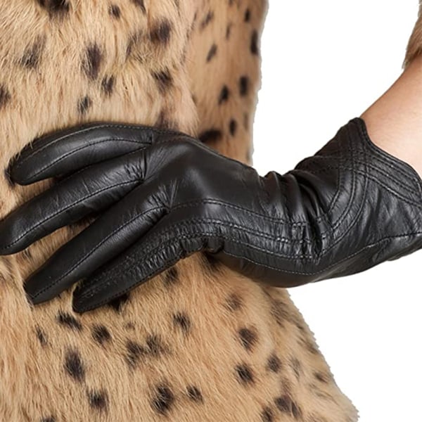 Damemode vintervarme handsker Lammeskindslæder Håndlavet