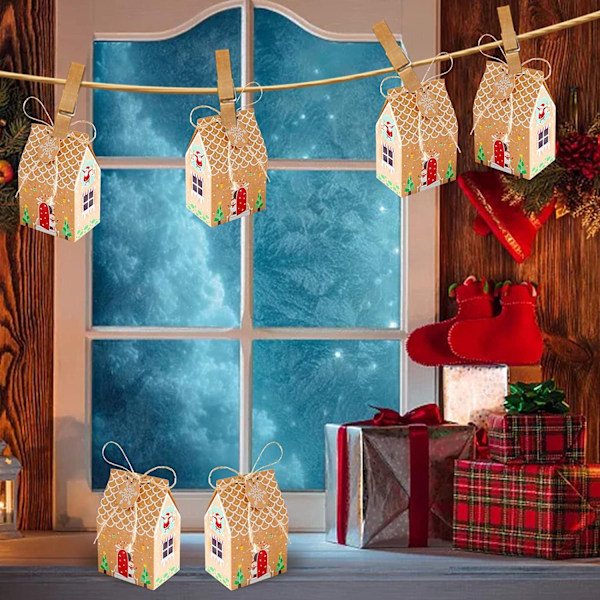 Kreativa Festivaldesign Julkalaspåsar, Mini Julklappspåsar för Små Godbitar, Stor Godisbox för Kalastillbehör och Julstrumpa