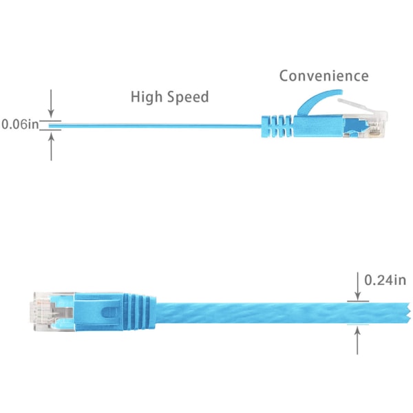 Cat6 Flat Shielded RJ45 Ethernet Patch Network Cable Plated