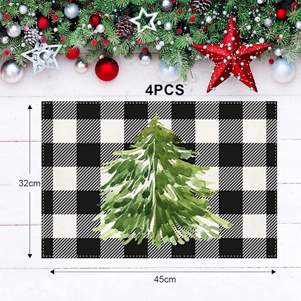Julgranskula placemats set om 4 för matsal dekor